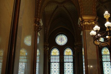 Budapeşte, Macaristan - 15 / 07 / 2020: Budapeşte, Macaristan 'daki Parlamento Binasının İçi