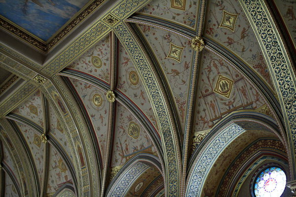 Budapest, Hungary - 15/07/2020: Interior of the Parliament Building in Budapest, Hungary