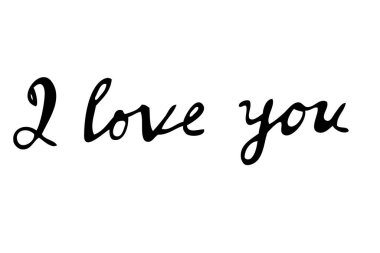 Seni seviyorum, Basit Vektör Element Tasarım El Çizim Harfleri