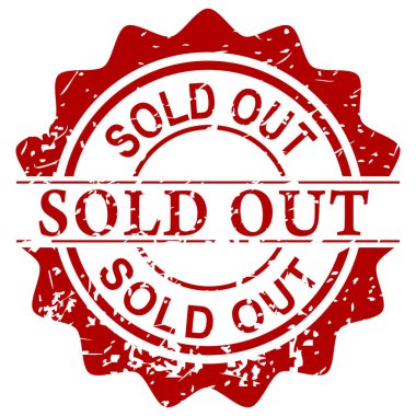 Basit Vektör Kazı Kırmızı Çember Lastik Damgası, Satıldı, beyaz üzerine izole