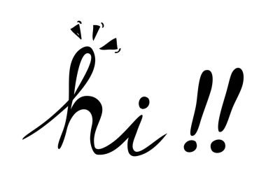 Basit Vektör Eli Çizim, Kara Harf, Merhaba