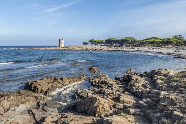 Beautiful Beach Caletta Sardinia Ancient Tower — Stock Photo, Image