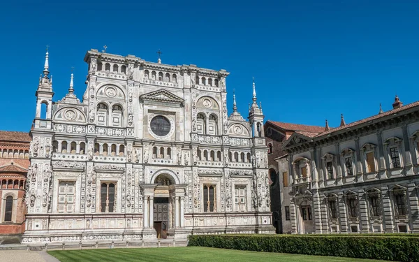 Bela Fachada Certosa Pavia — Fotografia de Stock