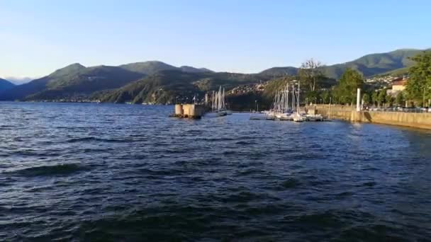 Landscape Port Lake Front Luino — Stock Video