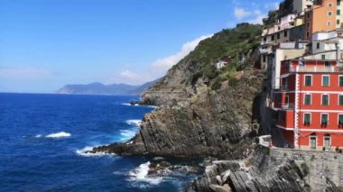 Riomaggiore 'un panoramik hava görüntüsü
