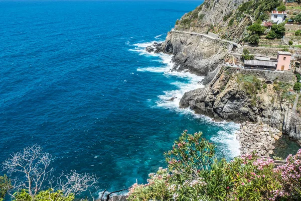 Camino Del Amor Entre Riomaggiore Manarola Hermosa Cinque Terre — Foto de Stock