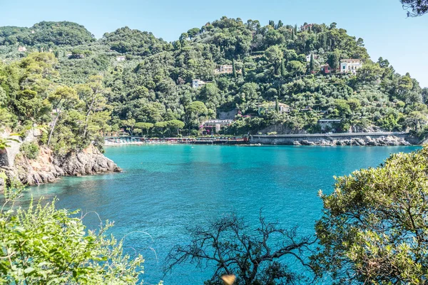 Bahía Paraggi Portofino Con Agua Verde Transparente — Foto de Stock