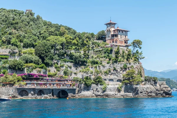 Portofino Italia 2020 Hermosa Casa Histórica Sobre Costa — Foto de Stock