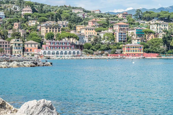 Santa Margherita Ligure Talya 2020 Kale Boyalı Cepheli Bir — Stok fotoğraf