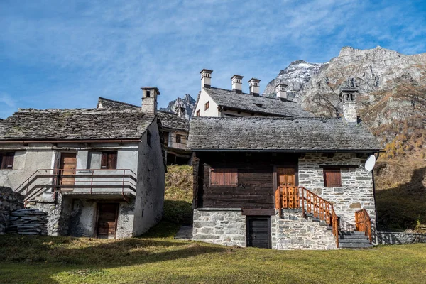 Alpe Devero Little Village Mountains Stone Houses — Stock Photo, Image
