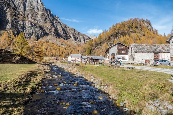 Crampiolo Italy 2018 Colours Autumn Alpe Devero Little Village Mountains — Stock Photo, Image