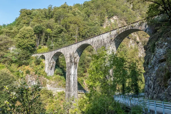 Old Brick Railway Bridge Centovalli Switzerland — Stock Photo, Image