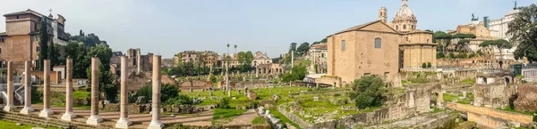 Ультраширокий Вид Стародавнього Римського Форуму — стокове фото