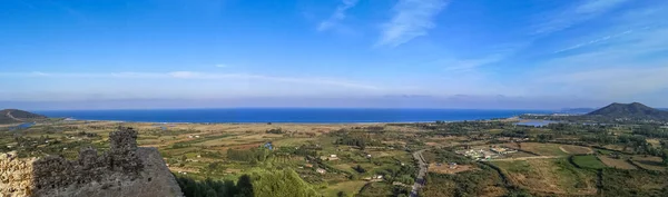 Ultra Wide Panorama Coast Line Posada Siniscola Sardinia — Stock Photo, Image