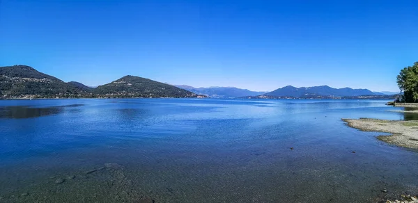 Ultra Wide Panorama Lake Maggiore Germignaga — Stock Photo, Image