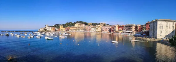 Panorama Ultra Ampio Della Baia Del Silenzio Sestri Levante — Foto Stock