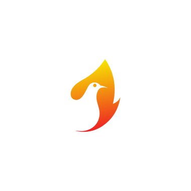 Ateşli güvercin doğa logosu şablonu