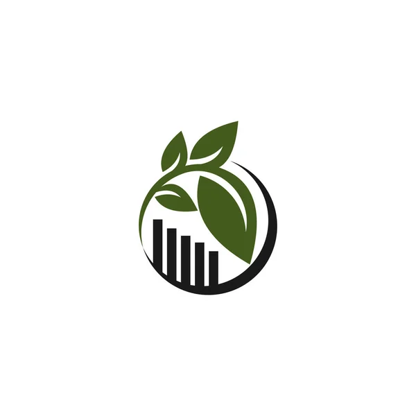 Financiera Con Plantilla Logotipo Hoja — Vector de stock