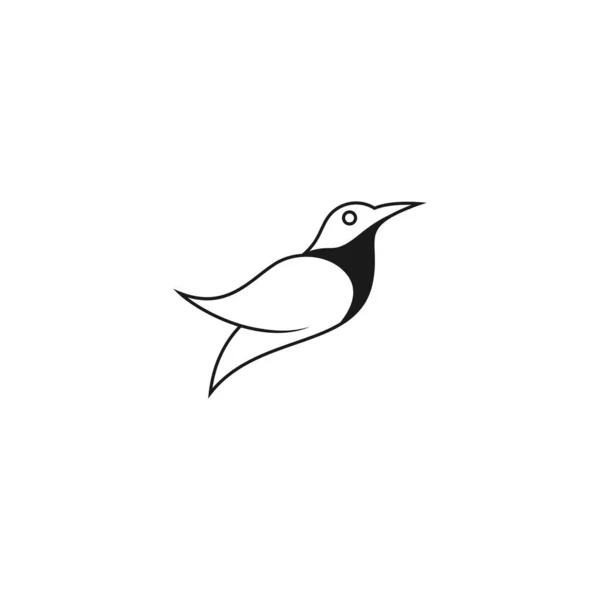 Pájaro Logotipo Vector Icono Plantilla Mono Línea Color Línea Arte — Vector de stock