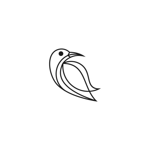 Λογότυπο Πουλί Διάνυσμα Εικονίδιο Πρότυπο Μονογραμμή Χρώμα Γραμμή Περίγραμμα Τέχνης — Διανυσματικό Αρχείο