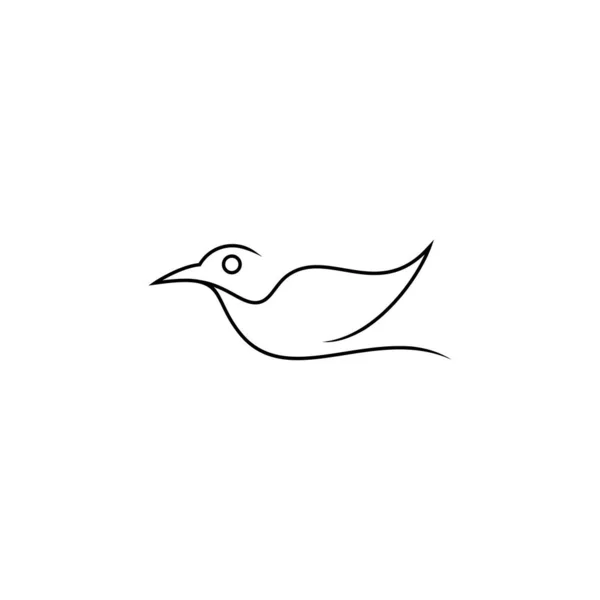 Pájaro Logotipo Vector Icono Plantilla Mono Línea Color Línea Arte — Archivo Imágenes Vectoriales