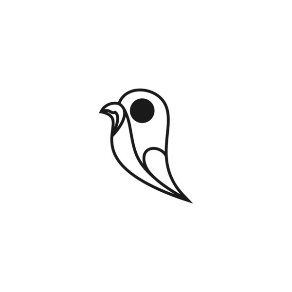 Bird Logo Vector Icon Template Mono Line Color Line Art — Stock Vector