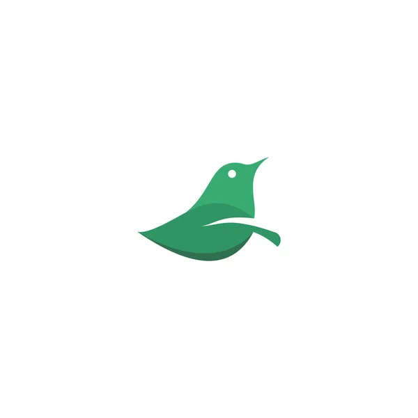 Vogel Blatt Logo Vektor Symbol Vorlage Herunterladen Linie Kunst Umriss — Stockvektor