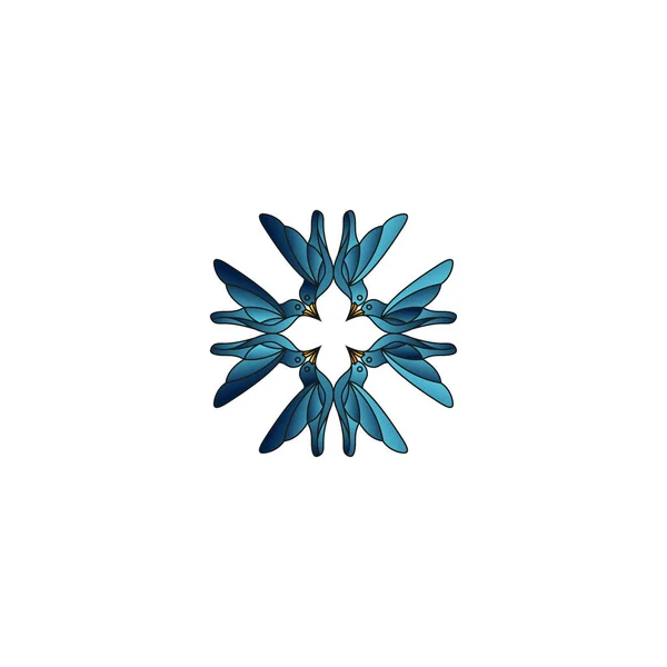 Пташиний Логотип Векторний Іконка Шаблон Монолітної Кольорової Лінії Контур Мистецтва — стокове фото