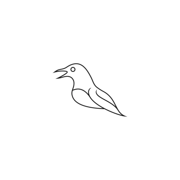 Pájaro Logotipo Vector Icono Plantilla Mono Línea Color Línea Arte — Vector de stock