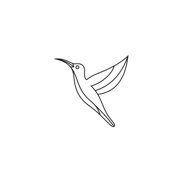 Oiseau Logo Vectoriel Icône Modèle Mono Ligne Couleur Ligne Art — Image vectorielle