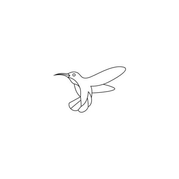 鳥のロゴベクトルアイコンテンプレート モノラインカラーラインアートアウトライン — ストックベクタ