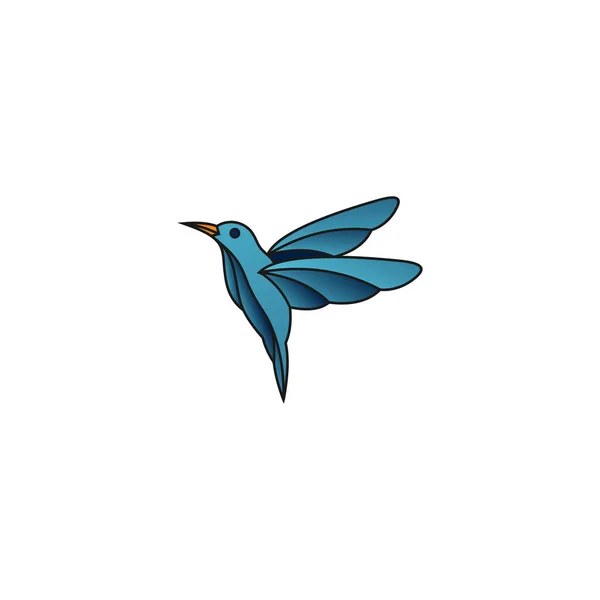Templat Vektor Desain Bird Abstract Logo Berwarna Ikon Konsep Dove - Stok Vektor