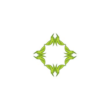 kuş yaprağı logo vektör şablonu indirme mono-line renk çizgisi sanat ana hatları