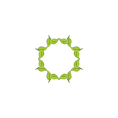 kuş yaprağı logo vektör şablonu indirme mono-line renk çizgisi sanat ana hatları