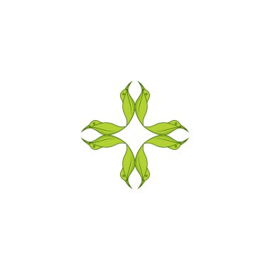 kuş yaprağı logo vektör şablonu indirme mono-line renk çizgisi sanat ana hatları