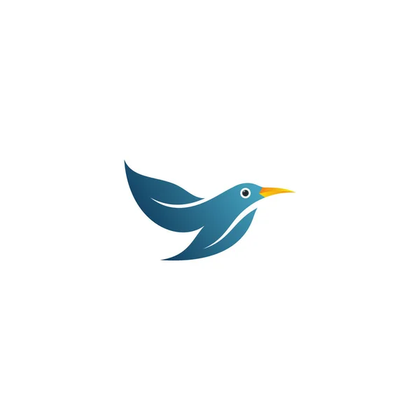 Kuş Yaprağı Logo Vektör Şablonu Indirme Mono Line Renk Çizgisi — Stok Vektör