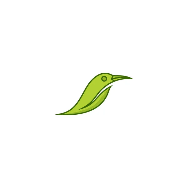 Пташиний Лист Логотип Векторний Іконка Шаблон Завантаження Моно Лінійного Контуру — стоковий вектор