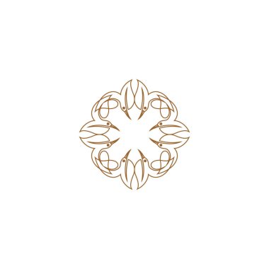 Vektör logosu tasarım şablonu - süs Arap tarzında soyut sembol - lüks ürünler, oteller, butikler, mücevherler, doğu kozmetik ürünleri, restoranlar, dükkanlar ve mağazalar için amblem