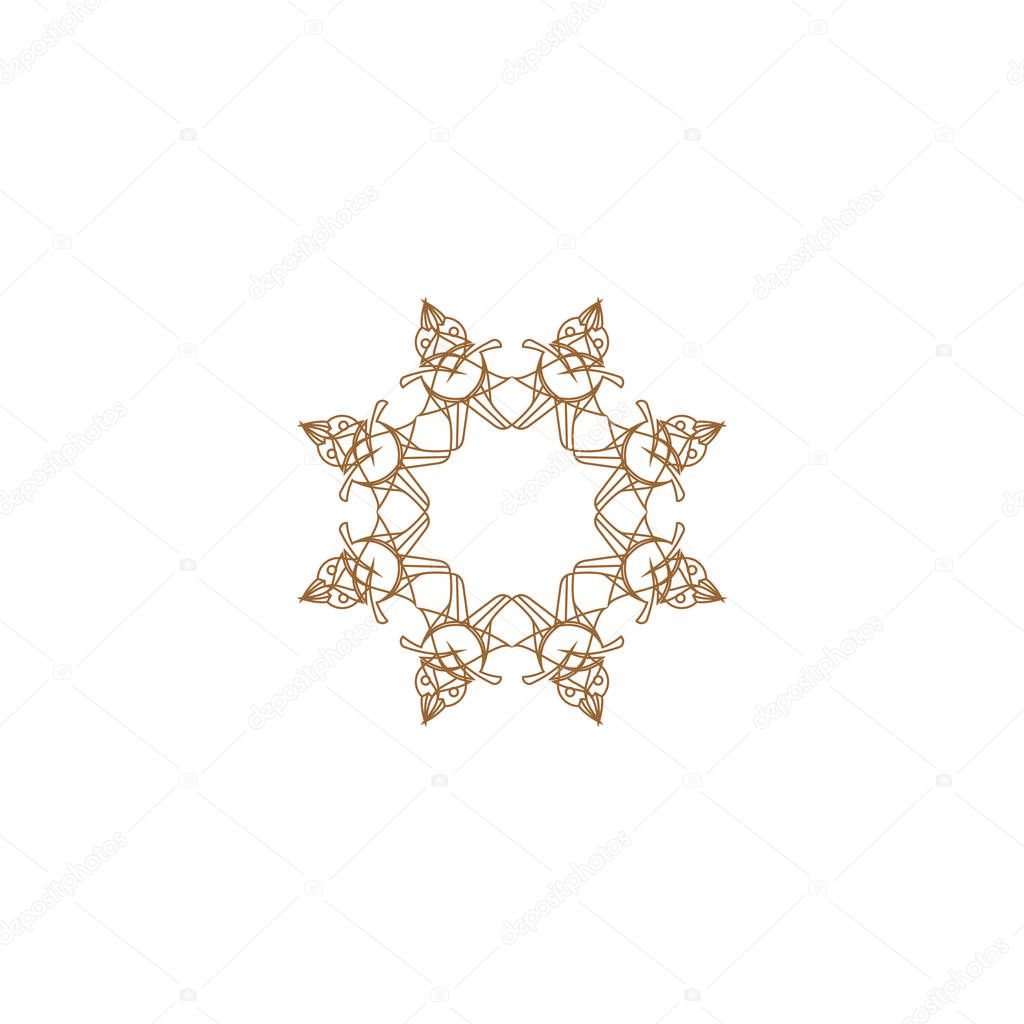 Vector logo design template - abstract symbol in ornamental arabic style - emblem for luxury products, hotels, boutiques, jewelry, oriental cosmetics, restaurants, shops and stores