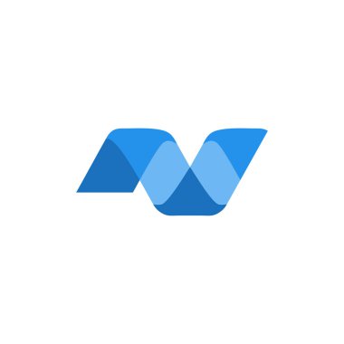 Şirket kimliği için soyut harf n logo simgesi.