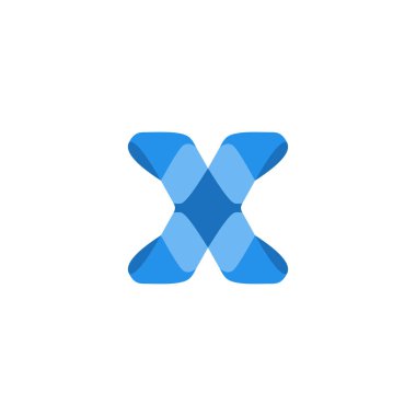 Şirket kimliği için soyut X harfi logo simgesi.