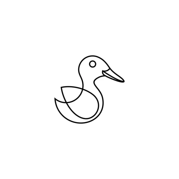 Ganso Logo Del Cisne Estilo Línea Arte Elementos Plantilla Diseño — Vector de stock