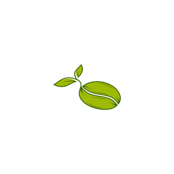 Vetor Design Logotipo Café Orgânico Verde Beleza — Vetor de Stock