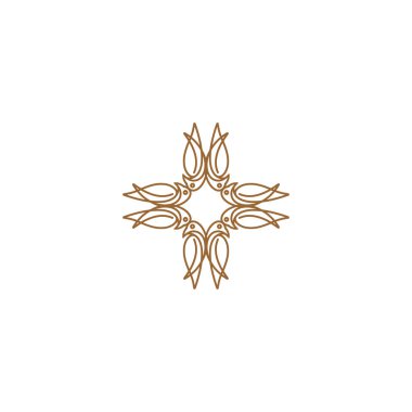 Vektör logosu tasarım şablonu - süs Arap tarzında soyut sembol - lüks ürünler, oteller, butikler, mücevherler, doğu kozmetik ürünleri, restoranlar, dükkanlar ve mağazalar için amblem