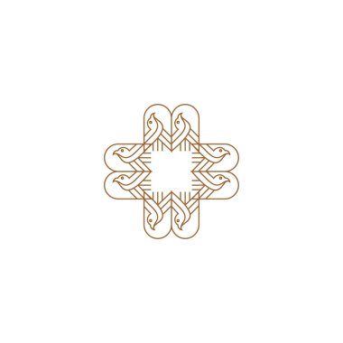 Vektör logosu tasarım şablonu - süs Arap tarzında soyut sembol - lüks ürünler, oteller, butikler, mücevherler, doğu kozmetik ürünleri, restoranlar, dükkanlar ve mağazalar için amblem