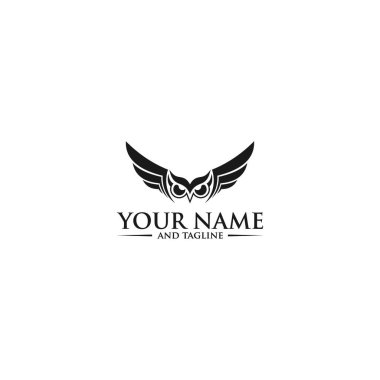 Basit baykuş logosu tasarım şablonu.