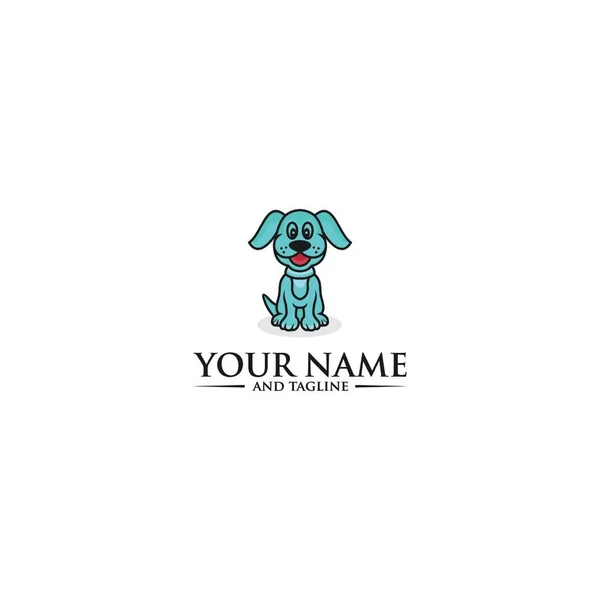 Wzór Logo True Dog Friend Graficzny Siedzący Szczeniak Logotyp Znak — Wektor stockowy