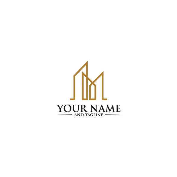 Creative Modern Real Estate Building Logo Vector Design Template — Stock Vector