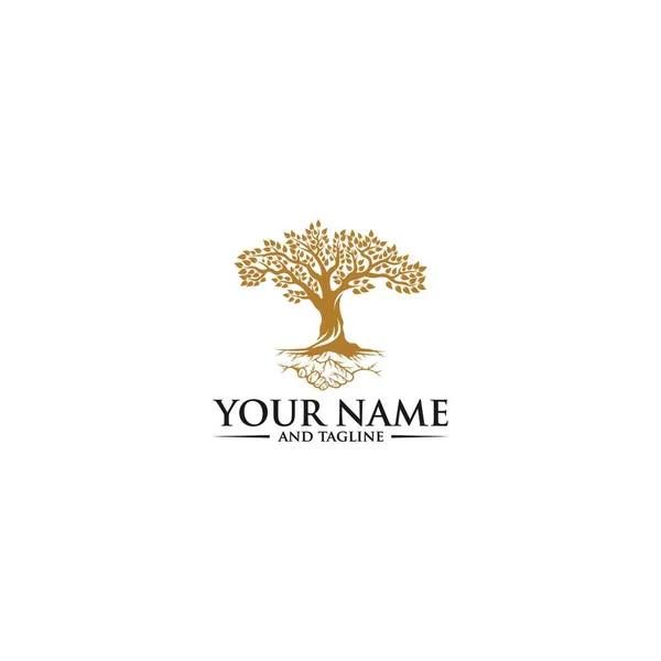 Illustrazione Del Logo Root Tree Silhouette Vettoriale Albero — Vettoriale Stock