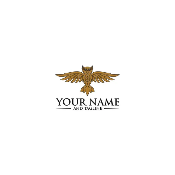 Simple Owl Logo Design Element Template — 스톡 벡터